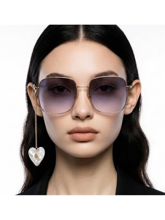Gucci  GG1031s 004 Women\'s Gold Frame Sunglasses with Blue Gradient Lenses main image 4